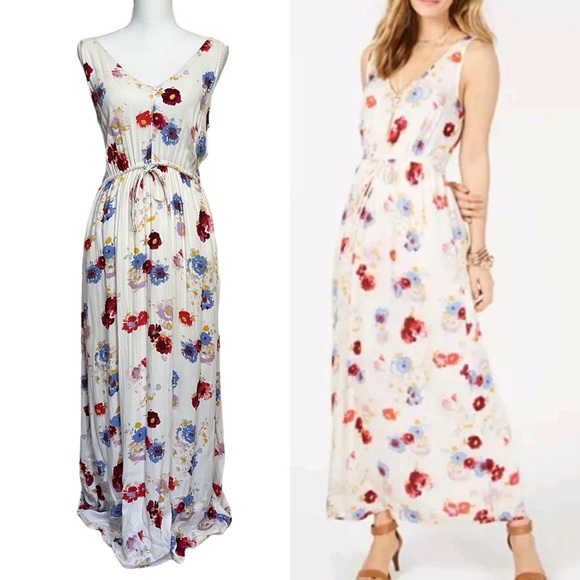 Lucky Brand Dresses & Skirts - Lucky Brand Floral V-Neck Maxi Dress